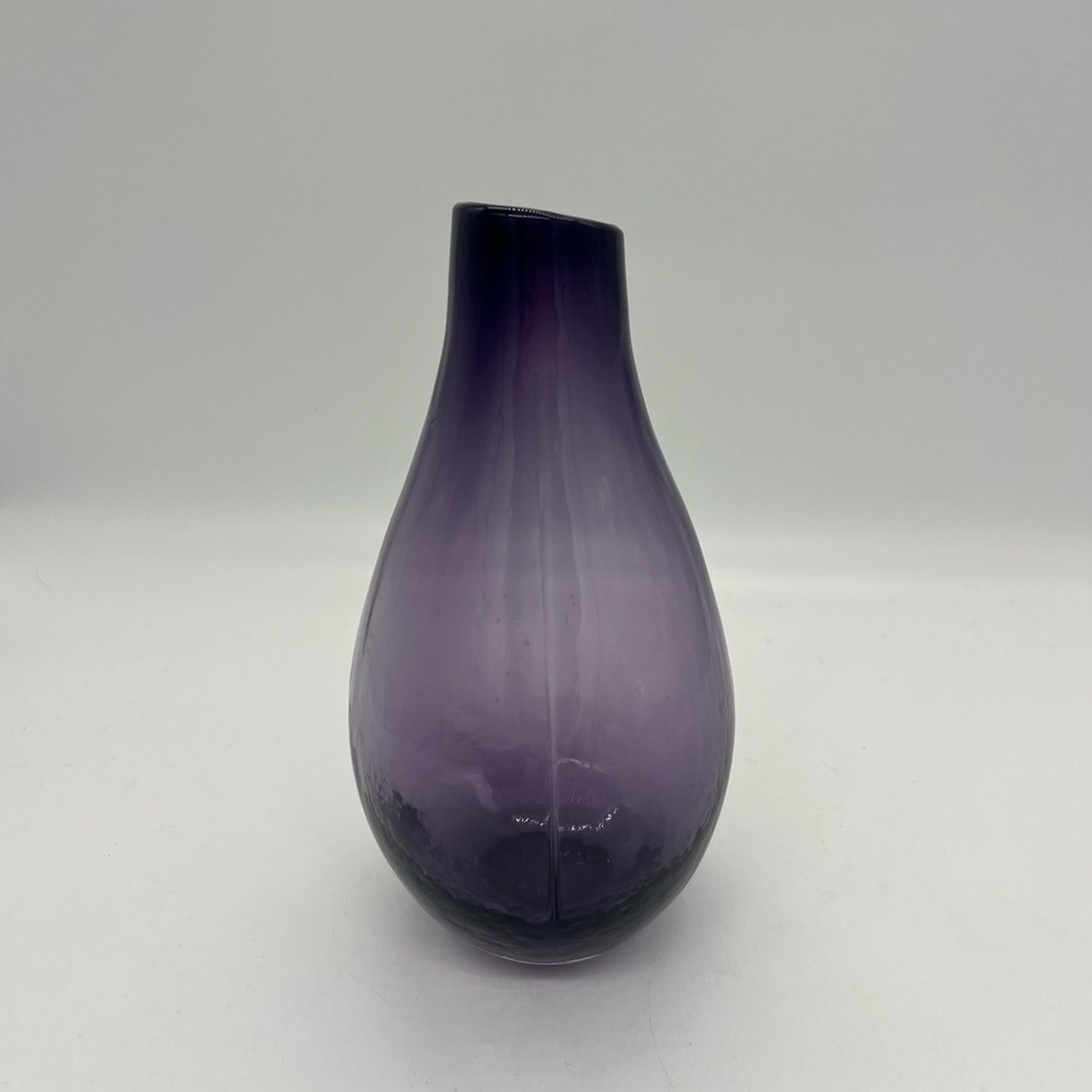 Purple Hombre Teardrop Blown Glass Flower Vase